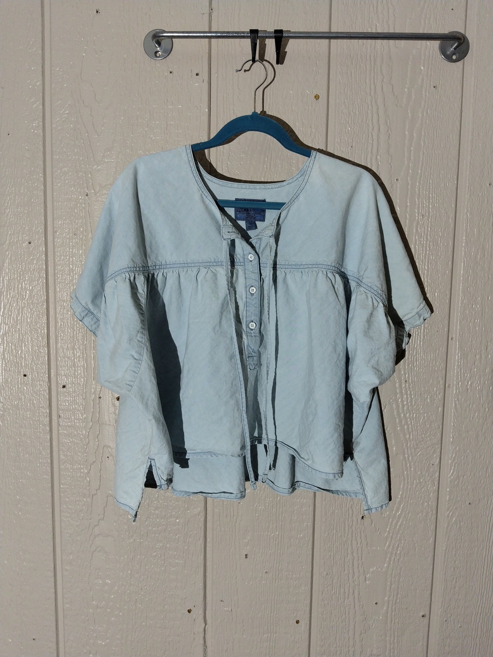 Lucky Brand Boxy Chambray Blouse